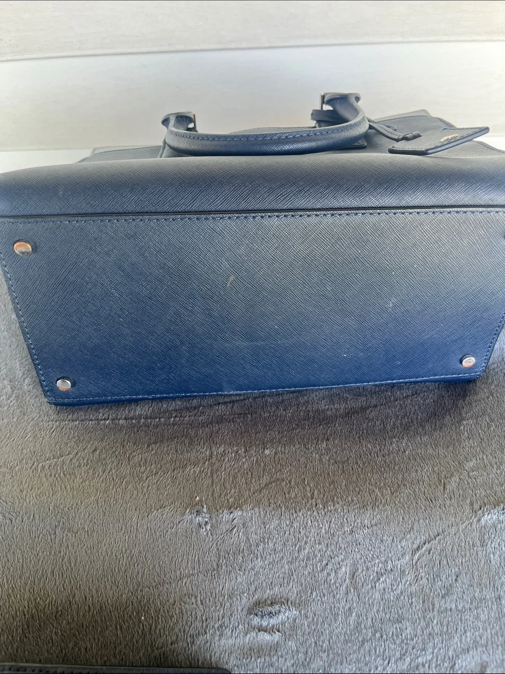 kate spade Two-Tone Navy and Light Blue Satchel purse bag Matching Wallet